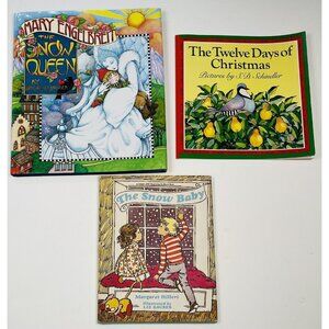 VTG Lot 3 Children's Christmas Books Mary Engelbreit Snow Queen Snow Baby 12 Day